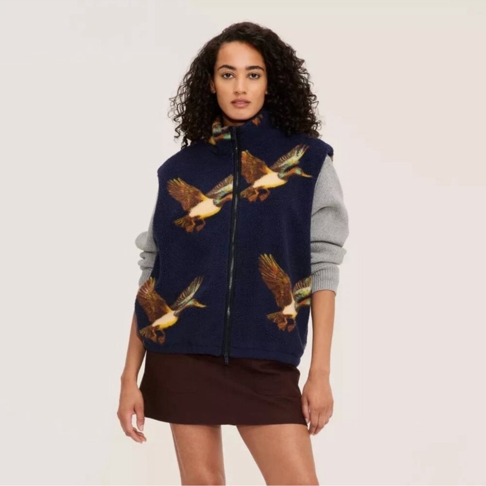 Woolrich x Target SOLD OUT Duck Print Fleece Sherpa Vest Navy Unisex Large